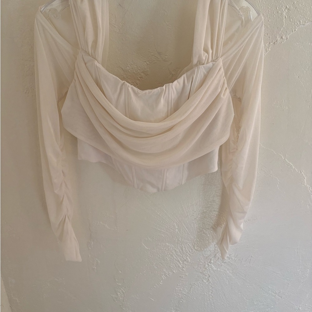 Elegant Cream Off-Shoulder Women's Top